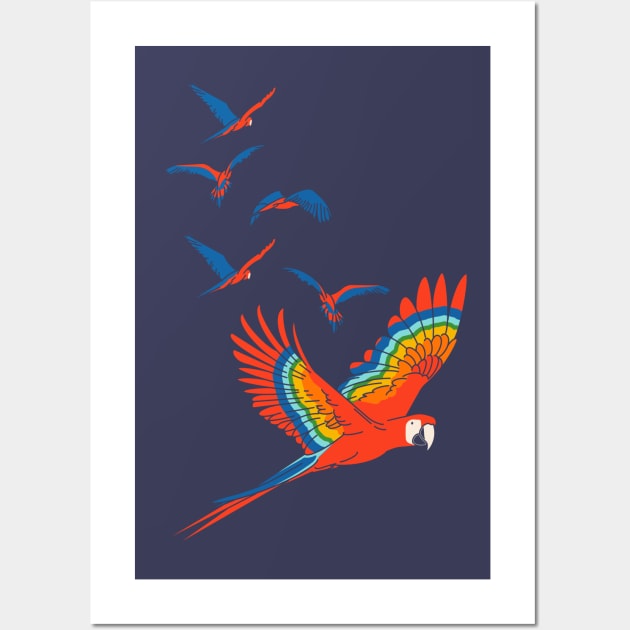 Scarlet Macaw in Flight Wall Art by PerrinLeFeuvre